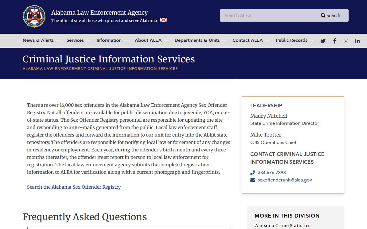 Bessemer neighbors official ALEA offender registry guidance