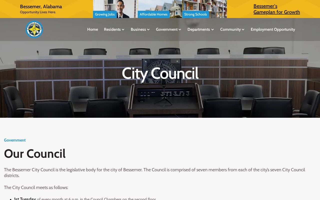 Bessemer street directory city council district information